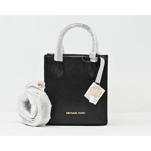MICHAEL KORS MERCER Extra-Small N/S Shopper Crossbody Black Leather NWT $348